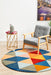 Manisa Multicoloured Round Geometric Triangle Wool Contemporary Rug, Rugs, Ozark Home 