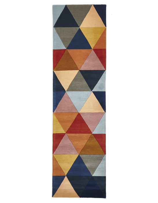 Manisa Multicoloured Geometric Triangle Wool Contemporary Rug, Rugs, Ozark Home 