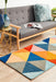 Manisa Multicoloured Geometric Triangle Wool Contemporary Runner Rug, Rugs, Ozark Home 