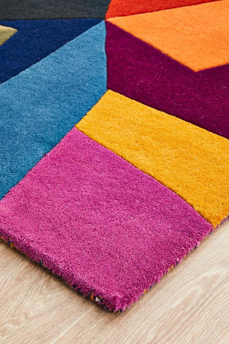 Manisa Crayon Jagged Geometric Diamond Wool Contemporary Runner Rug, Rugs, Ozark Home 