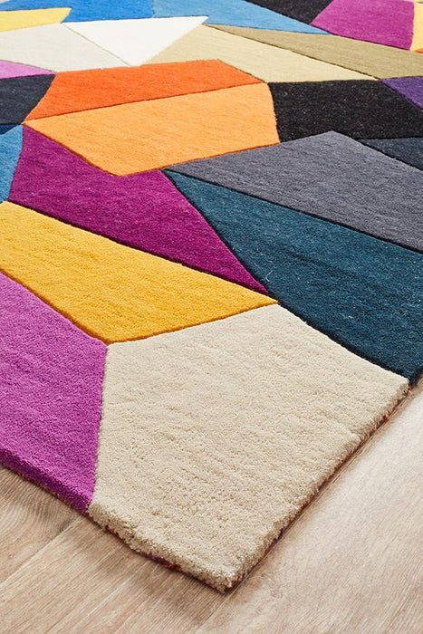 Manisa Crayon Jagged Geometric Diamond Wool Contemporary Rug, Rugs, Ozark Home 