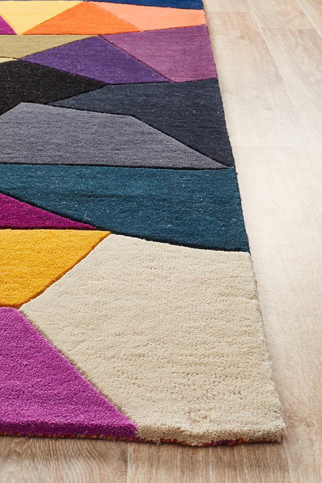 Manisa Crayon Jagged Geometric Diamond Wool Contemporary Rug, Rugs, Ozark Home 