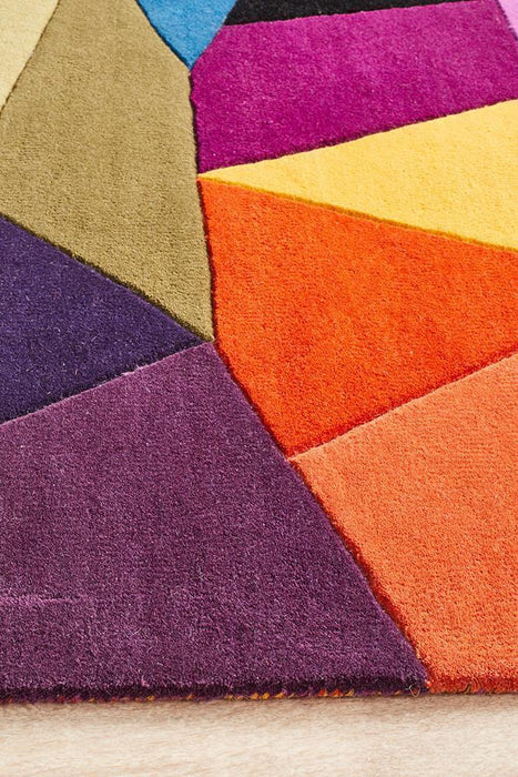 Manisa Crayon Jagged Geometric Diamond Wool Contemporary Rug, Rugs, Ozark Home 