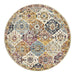 Matai Rust Round Rust Persian Transitional Floral Grid Contemporary Rug, Rugs, Ozark Home 