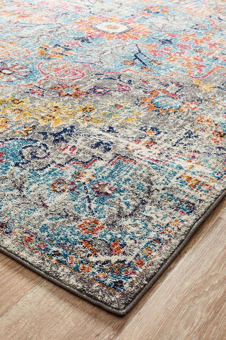 Matai Multicoloured Transitional Floral Pattern Contemporary Runner Rug, Rugs, Ozark Home 