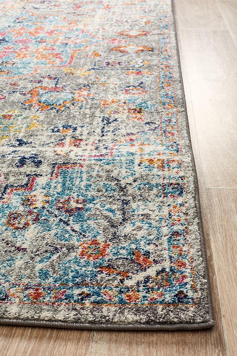 Matai Multicoloured Transitional Floral Pattern Contemporary Runner Rug, Rugs, Ozark Home 