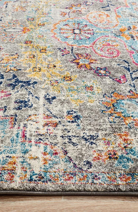 Matai Multicoloured Transitional Floral Pattern Contemporary Runner Rug, Rugs, Ozark Home 