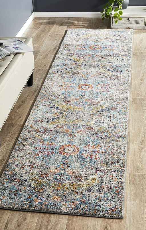 Matai Multicoloured Transitional Floral Pattern Contemporary Runner Rug, Rugs, Ozark Home 