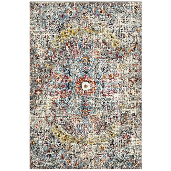 Matai Multicoloured Transitional Floral Pattern Contemporary Rug, Rugs, Ozark Home 