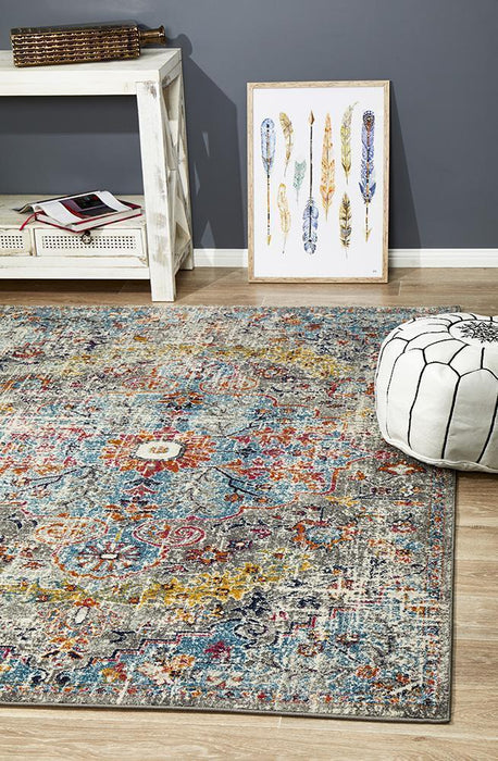 Matai Multicoloured Transitional Floral Pattern Contemporary Rug, Rugs, Ozark Home 