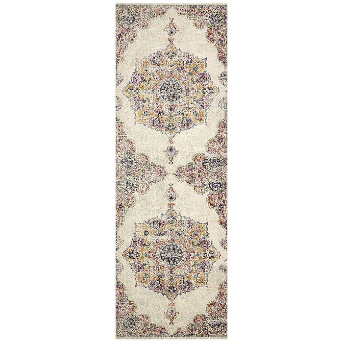 Matai Bone Transitional Colour Mandala Contemporary Runner Rug, Rugs, Ozark Home 