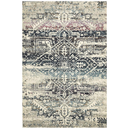 Matai Blue Transitional Aztec Mandala Contemporary Rug, Rugs, Ozark Home 