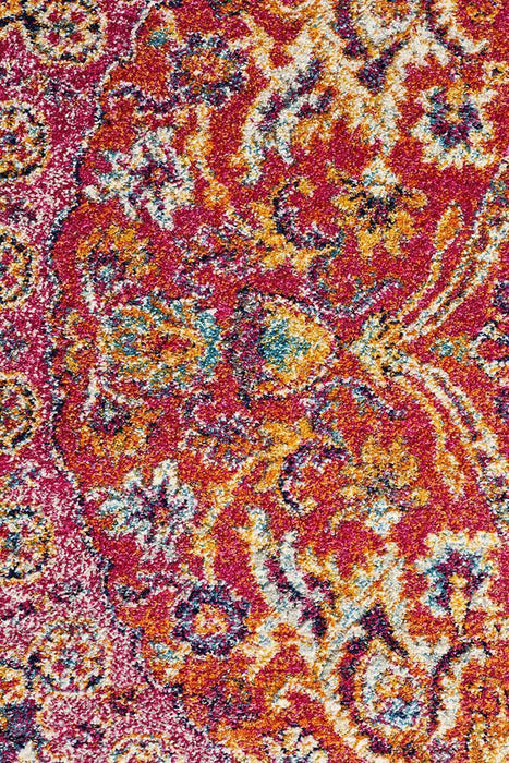 Matai Multicoloured Round Transitional Floral Collage Contemporary Rug, Rugs, Ozark Home 