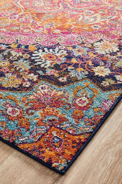 Matai Multicoloured Transitional Floral Collage Contemporary Runner Rug, Rugs, Ozark Home 