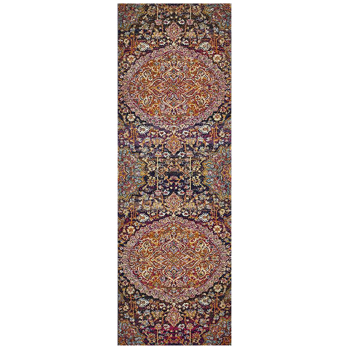 Matai Multicoloured Transitional Floral Collage Contemporary Runner Rug, Rugs, Ozark Home 