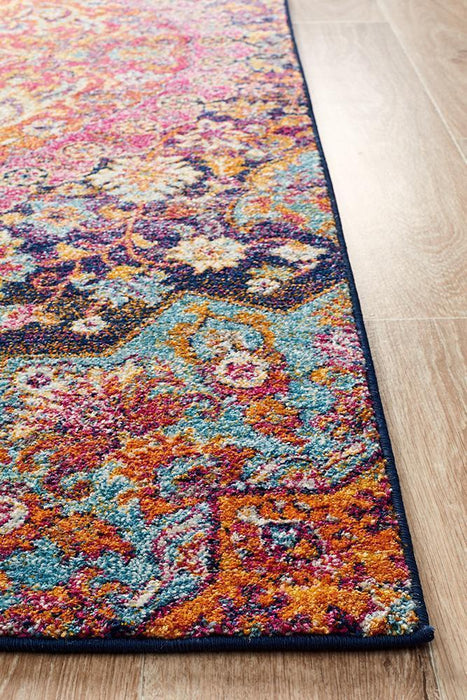 Matai Multicoloured Transitional Floral Collage Contemporary Runner Rug, Rugs, Ozark Home 