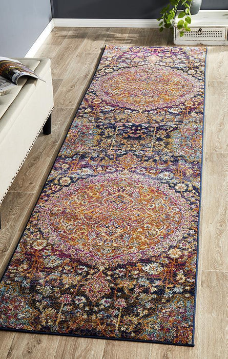 Matai Multicoloured Transitional Floral Collage Contemporary Runner Rug, Rugs, Ozark Home 