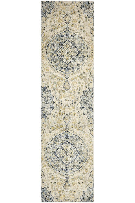 Matai Sky Blue Transitional Floral Medallion Outline Contemporary Rug, Rugs, Ozark Home 