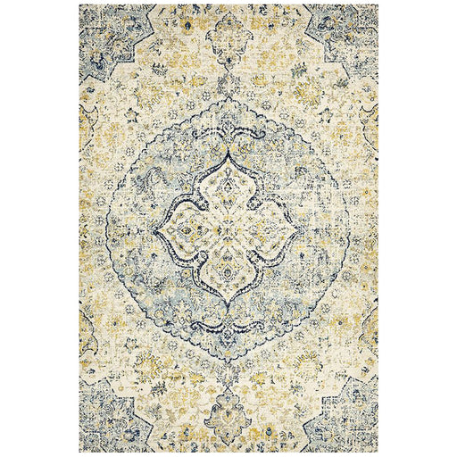 Matai Sky Blue Transitional Floral Medallion Outline Contemporary Rug, Rugs, Ozark Home 