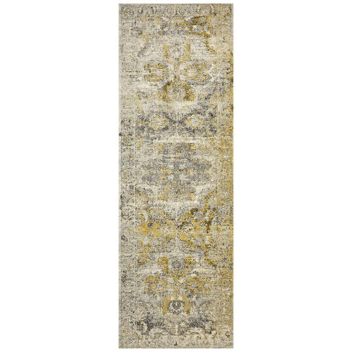 Matai Silver Transitional Floral Medallion Contemporary Runner Rug, Rugs, Ozark Home 