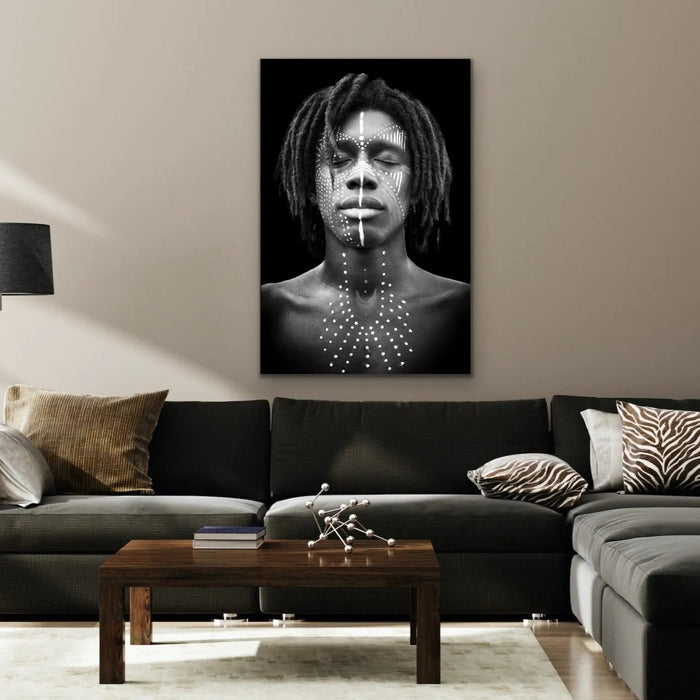 Man - Black and White African Man Photographic Wall Art Print