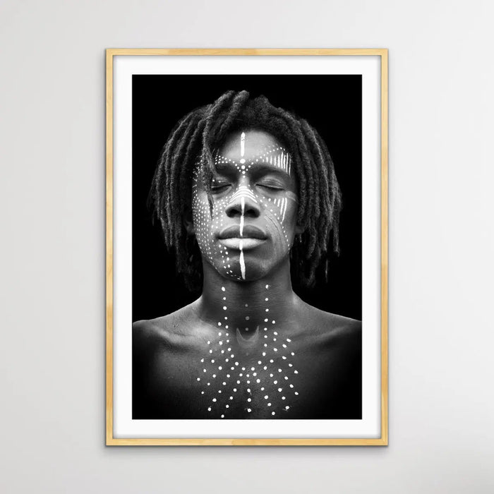 Man - Black and White African Man Photographic Wall Art Print