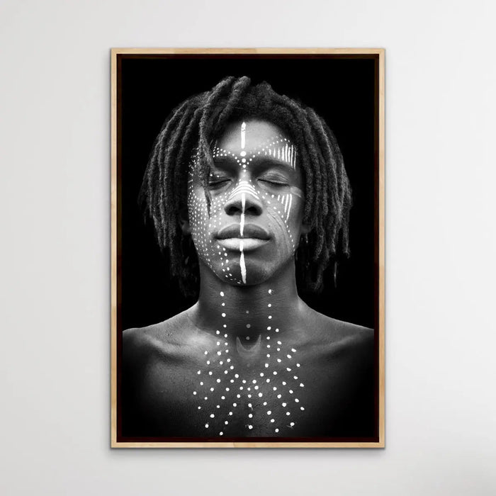 Man - Black and White African Man Photographic Wall Art Print