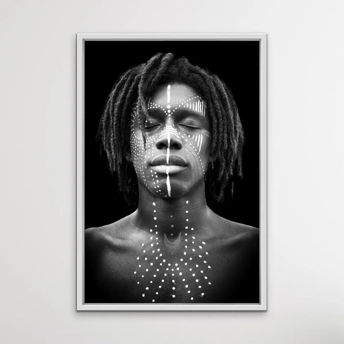 Man - Black and White African Man Photographic Wall Art Print