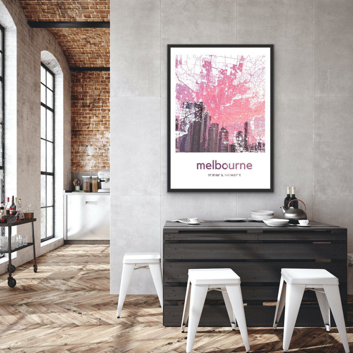 Melbourne Skyline Map