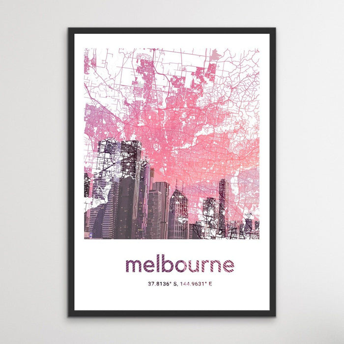 Melbourne Skyline Map