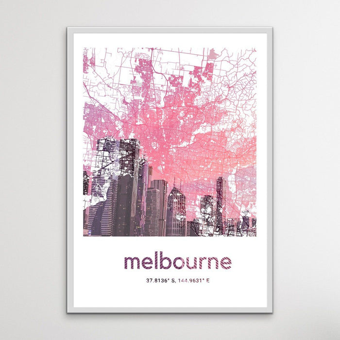 Melbourne Skyline Map