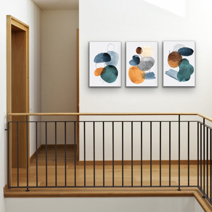 Modern Dreams - Three Piece Geometric Painted Wall Art Prints, Wall Art, Ozark Home 