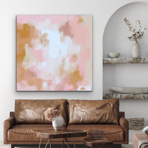 Moroccan Bazaar- Pink Ochre Orange Boho Abstract Canvas Print, Wall Art, Ozark Home 