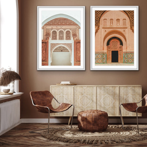 Morrocan Visions - Two Piece Photographic Morocco Mosaic Doorway Art Print Set, Wall Art, Ozark Home 