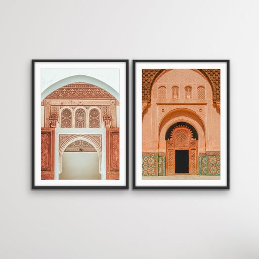 Morrocan Visions - Two Piece Photographic Morocco Mosaic Doorway Art Print Set, Wall Art, Ozark Home 