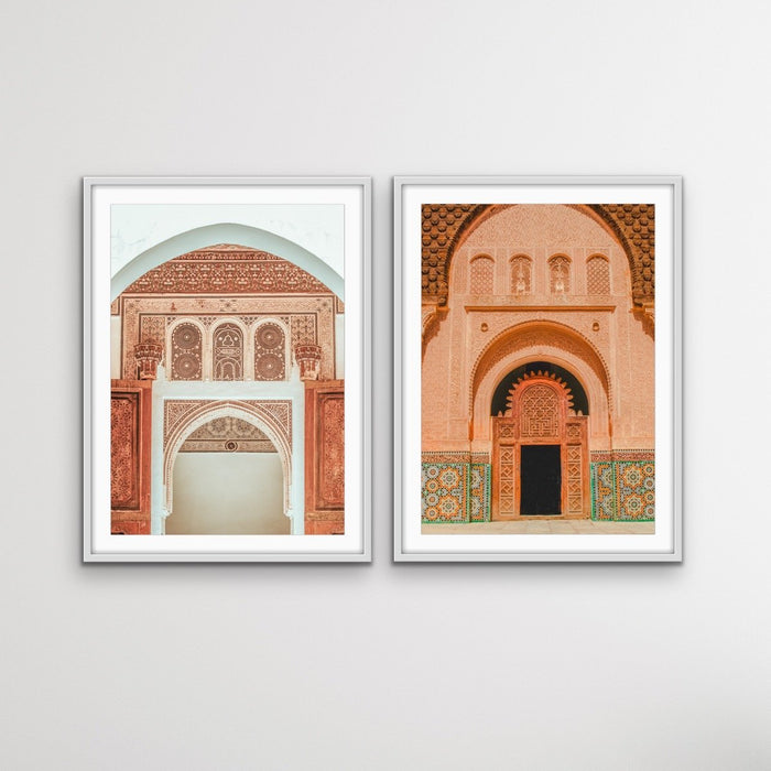 Morrocan Visions - Two Piece Photographic Morocco Mosaic Doorway Art Print Set, Wall Art, Ozark Home 