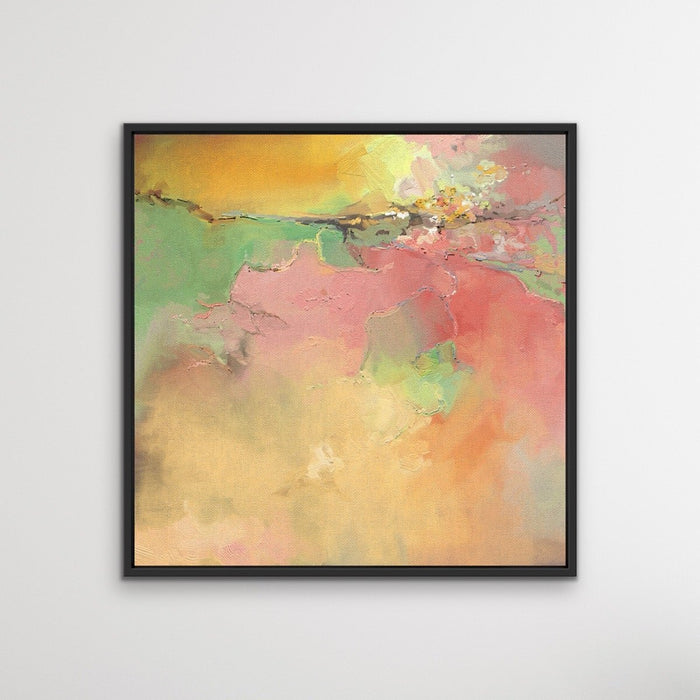 My Heart - Square Pink and Orange Abstract Framed Canvas Print Wall Art Print, Wall Art, Ozark Home 