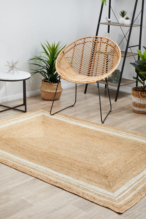 Nadora Natural & White Border Handbraided Jute Rug, Rugs, Ozark Home 