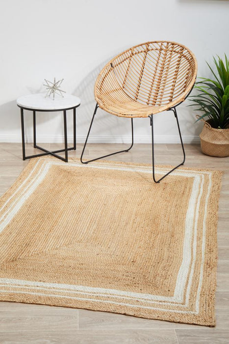 Nadora Natural & White Border Handbraided Jute Rug, Rugs, Ozark Home 