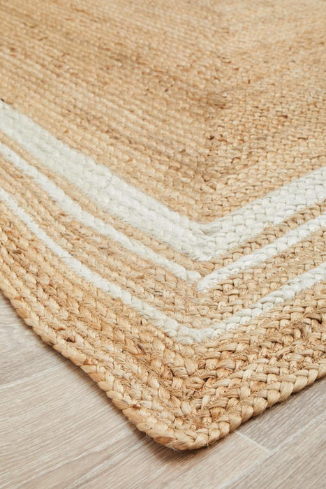 Nadora Natural & White Border Handbraided Jute Rug, Rugs, Ozark Home 