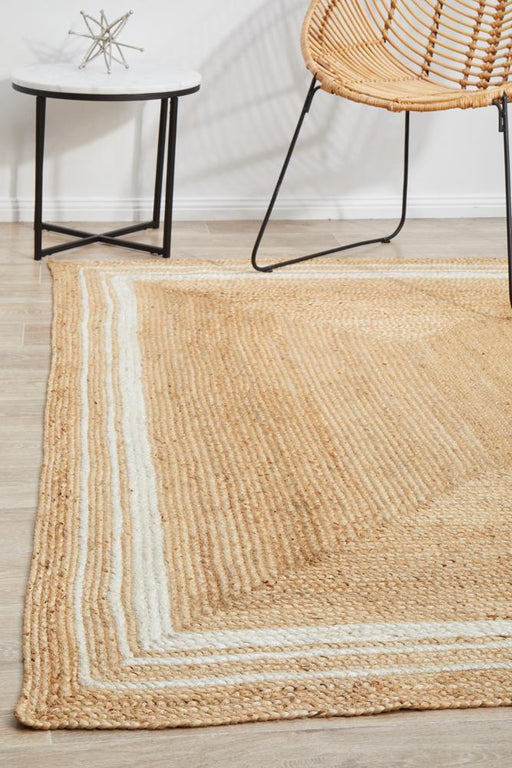 Nadora Natural & White Border Handbraided Jute Rug, Rugs, Ozark Home 