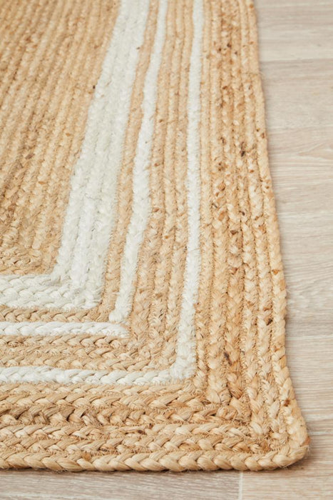 Nadora Natural & White Border Handbraided Jute Rug, Rugs, Ozark Home 