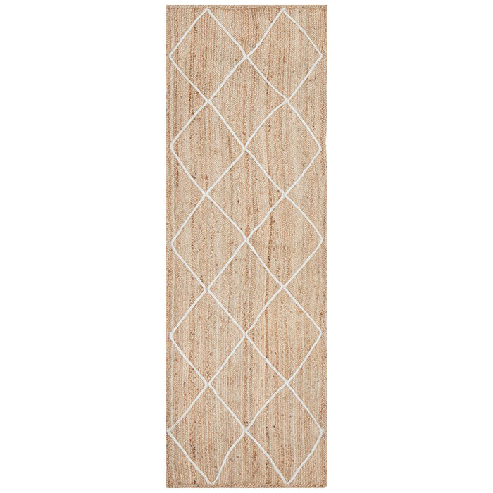 Nadora Natural & White Chevron Handbraided Jute Runner Rug, Rugs, Ozark Home 