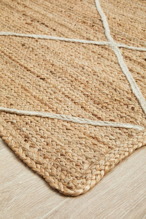 Nadora Natural & White Chevron Handbraided Jute Rug, Rugs, Ozark Home 