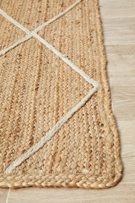 Nadora Natural & White Chevron Handbraided Jute Rug, Rugs, Ozark Home 