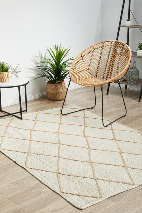 Nadora White & Natural Chevron Handbraided Jute Rug, Rugs, Ozark Home 