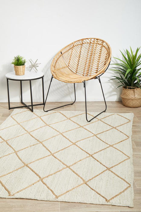 Nadora White & Natural Chevron Handbraided Jute Rug, Rugs, Ozark Home 