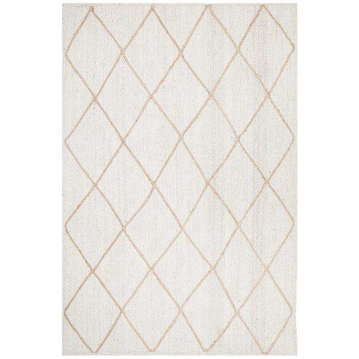 Nadora White & Natural Chevron Handbraided Jute Rug, Rugs, Ozark Home 