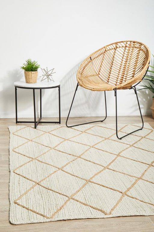 Nadora White & Natural Chevron Handbraided Jute Rug, Rugs, Ozark Home 