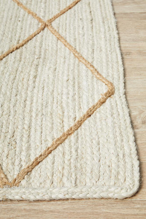 Nadora White & Natural Chevron Handbraided Jute Rug, Rugs, Ozark Home 